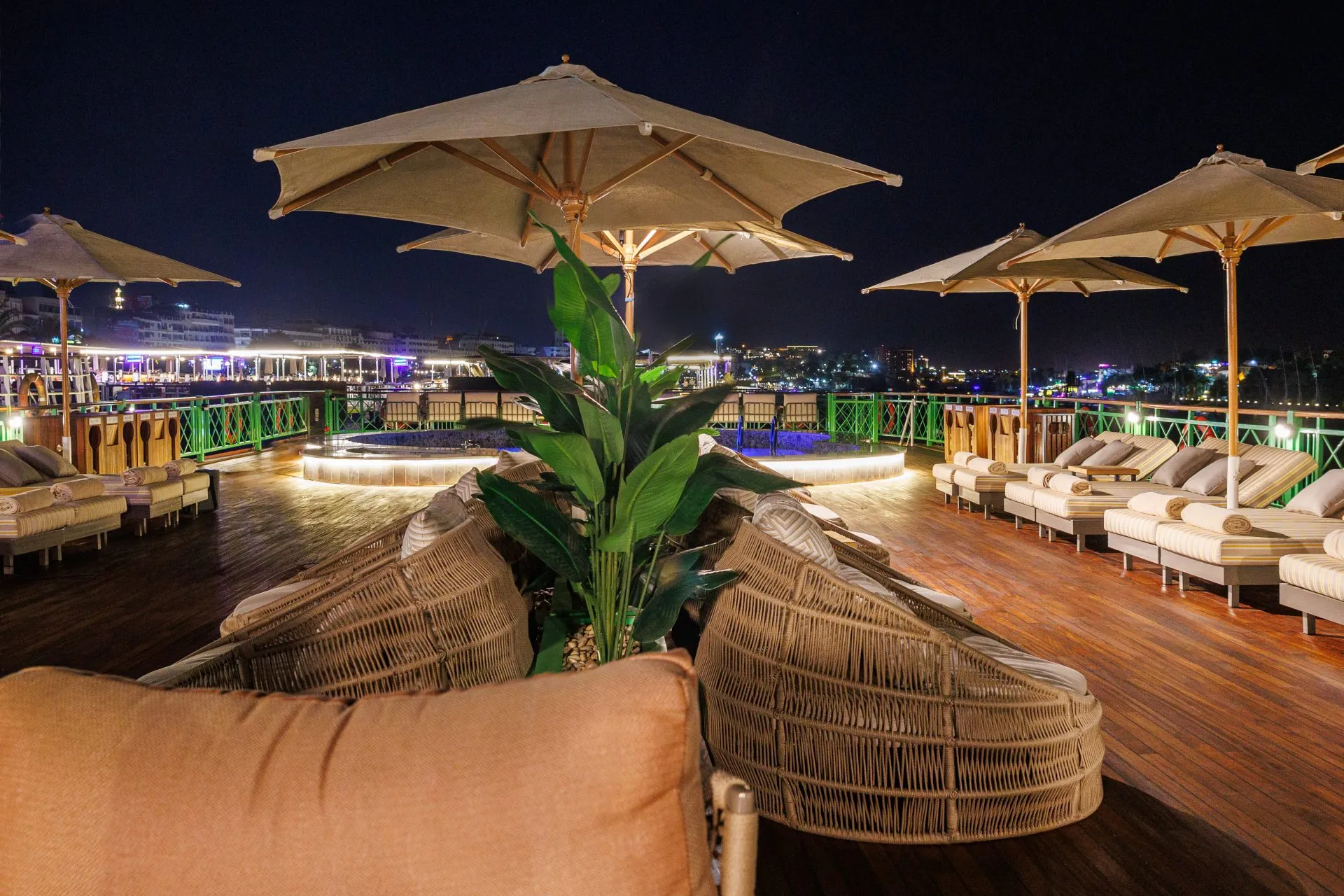 Sun deck of the Esmeralda Nile Cruise Nile cruise